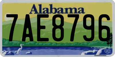 AL license plate 7AE8796