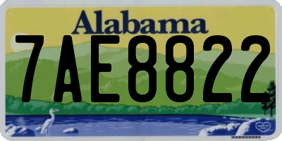 AL license plate 7AE8822