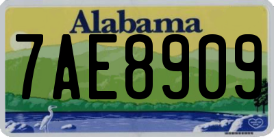 AL license plate 7AE8909