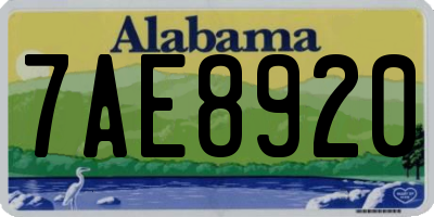 AL license plate 7AE8920