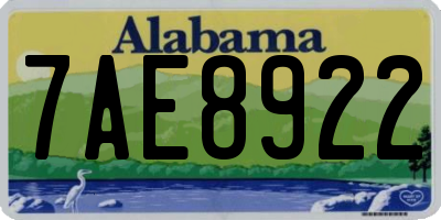 AL license plate 7AE8922