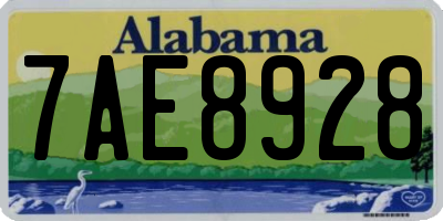 AL license plate 7AE8928