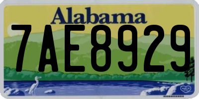 AL license plate 7AE8929
