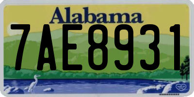 AL license plate 7AE8931