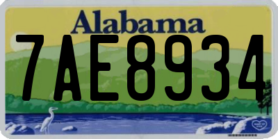 AL license plate 7AE8934
