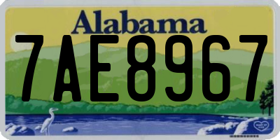 AL license plate 7AE8967
