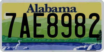 AL license plate 7AE8982