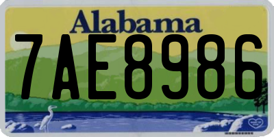 AL license plate 7AE8986