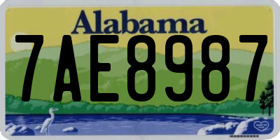 AL license plate 7AE8987