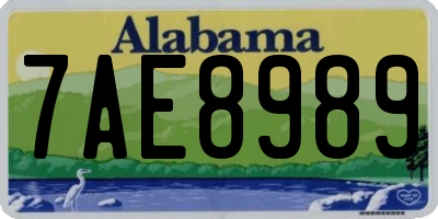 AL license plate 7AE8989
