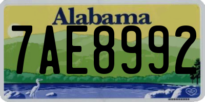 AL license plate 7AE8992