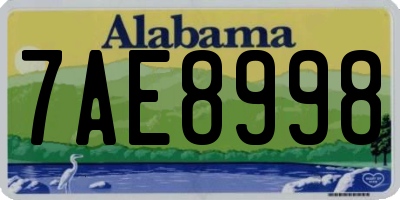 AL license plate 7AE8998