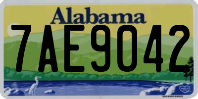 AL license plate 7AE9042