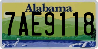 AL license plate 7AE9118