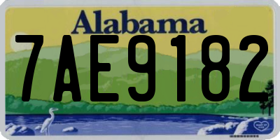 AL license plate 7AE9182
