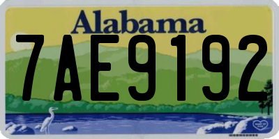 AL license plate 7AE9192