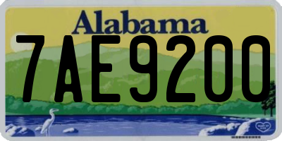 AL license plate 7AE9200