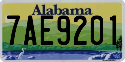 AL license plate 7AE9201