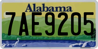 AL license plate 7AE9205