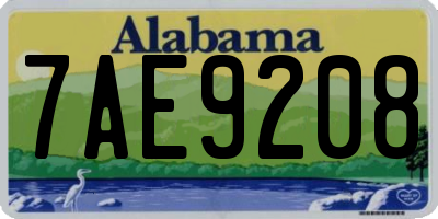 AL license plate 7AE9208