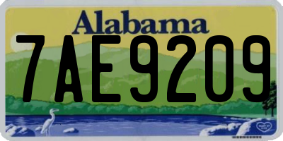 AL license plate 7AE9209