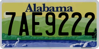 AL license plate 7AE9222
