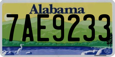 AL license plate 7AE9233