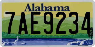 AL license plate 7AE9234