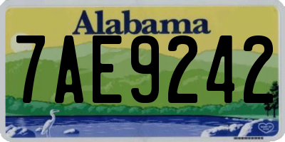 AL license plate 7AE9242
