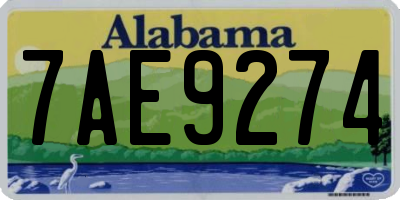 AL license plate 7AE9274