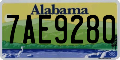 AL license plate 7AE9280