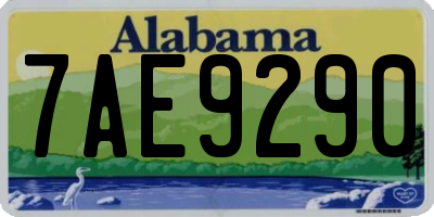 AL license plate 7AE9290