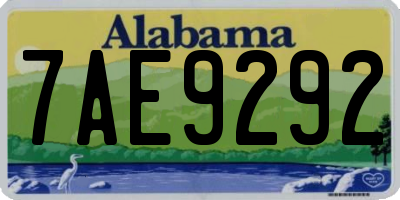 AL license plate 7AE9292