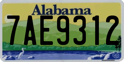AL license plate 7AE9312