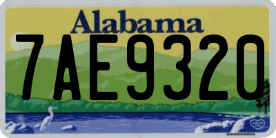 AL license plate 7AE9320
