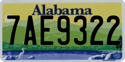 AL license plate 7AE9322