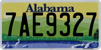 AL license plate 7AE9327