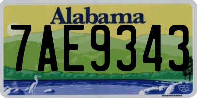 AL license plate 7AE9343