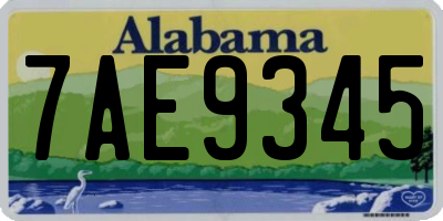 AL license plate 7AE9345