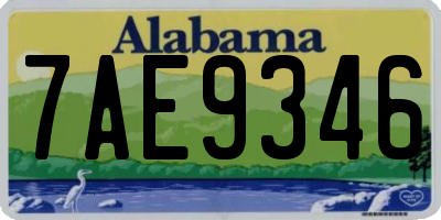 AL license plate 7AE9346