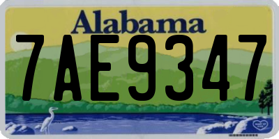 AL license plate 7AE9347