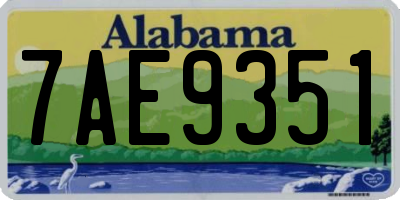 AL license plate 7AE9351