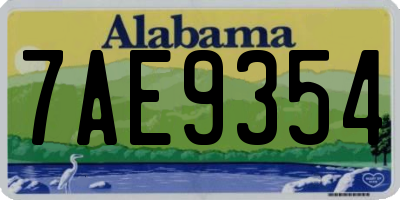 AL license plate 7AE9354