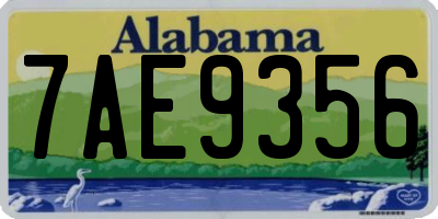 AL license plate 7AE9356