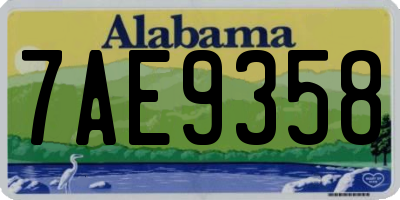 AL license plate 7AE9358