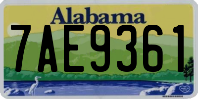 AL license plate 7AE9361