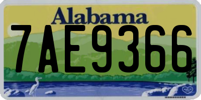 AL license plate 7AE9366