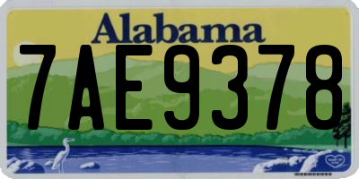 AL license plate 7AE9378