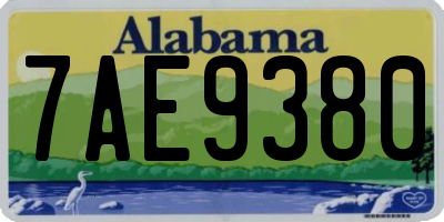 AL license plate 7AE9380