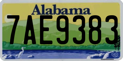 AL license plate 7AE9383